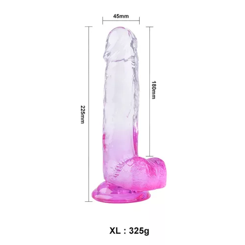 Sunfo - tapadókorongos, színes herés dildó - 22cm