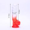Sunfo - tapadókorongos, piros herés dildó - 21cm