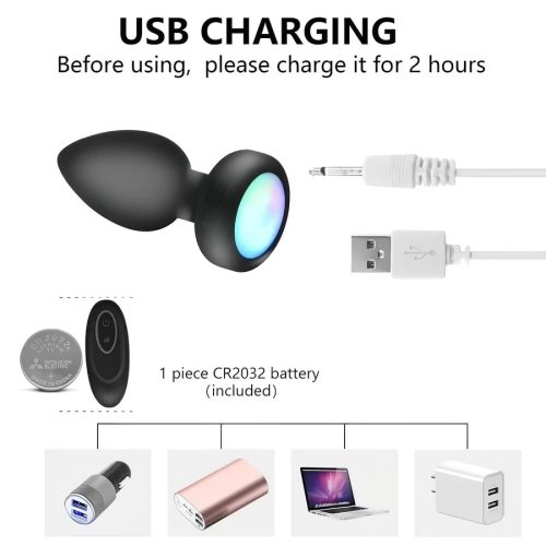 Mrow - világító, rádiós fekete anál vibrátor