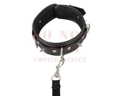Vegan Fetish szegecses nyakörv pórázzal