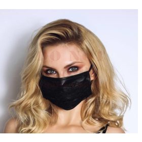 Noir csipkés fekete maszk