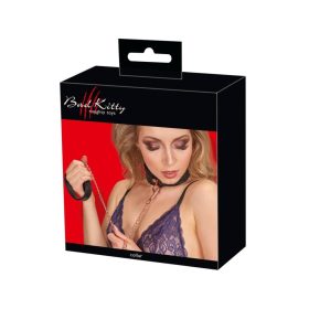 Bad Kitty nyakörv pórázzal -  fekete/rosegold Bad Kitty nyakörv pórázzal -  fekete/rosegold