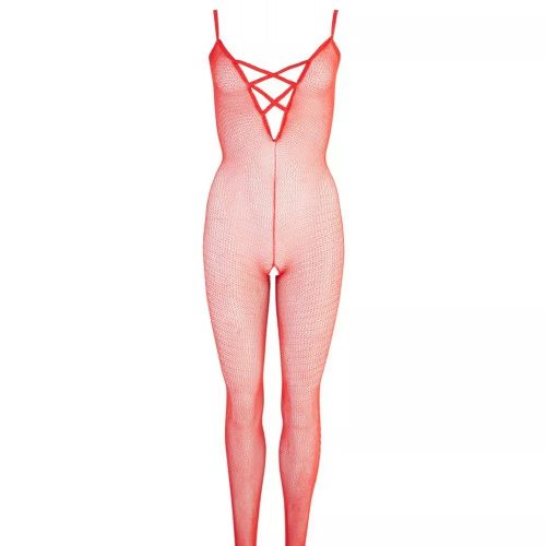 Oldalt mintás cicaruha - vörös