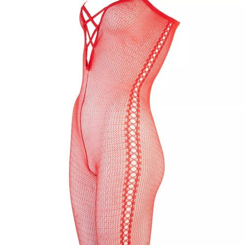 Oldalt mintás cicaruha - vörös