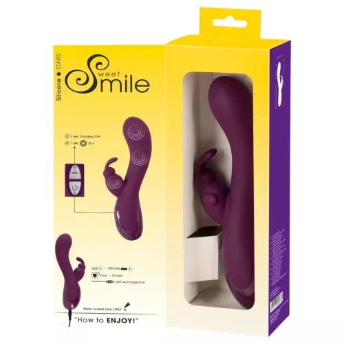 SMILE - akkus 3 motoros, lila csiklókaros vibrátor