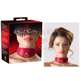 Bad Kitty bőr nyakpánt - piros Bad Kitty bőr nyakpánt - piros