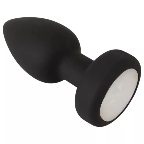 ANOS - világító, fekete vibrációs anál plug