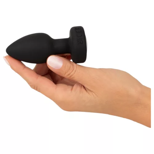 ANOS - világító, fekete vibrációs anál plug