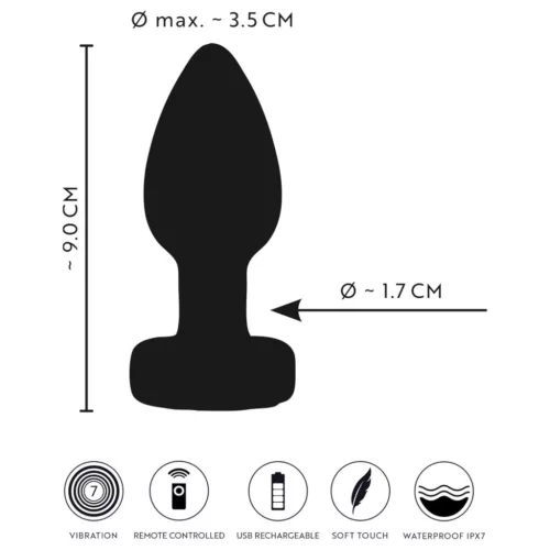 ANOS - világító, fekete vibrációs anál plug