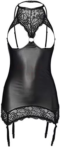 Fényes csipkebetétes kivágott mini - S