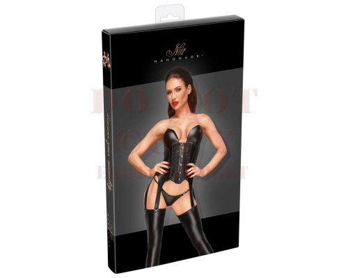 Hímzett harisnyatartós Noir fűző - S