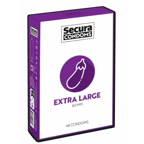 Secura Padlizsán 60 mm óvszer - extra nagy