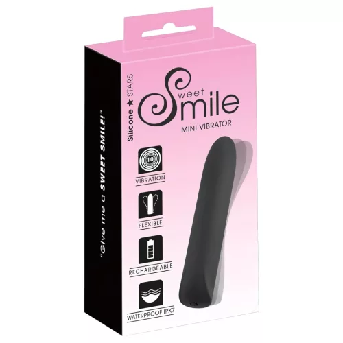 Smile - akkus, vízálló fekete mini vibrátor