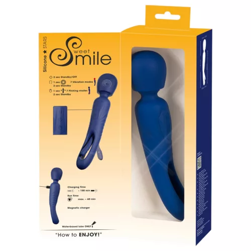 Smile - 2in1 nyelves kék masszírozó vibrátor