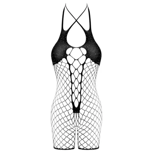 Cottelli nyitott hálós fekete body - S-L