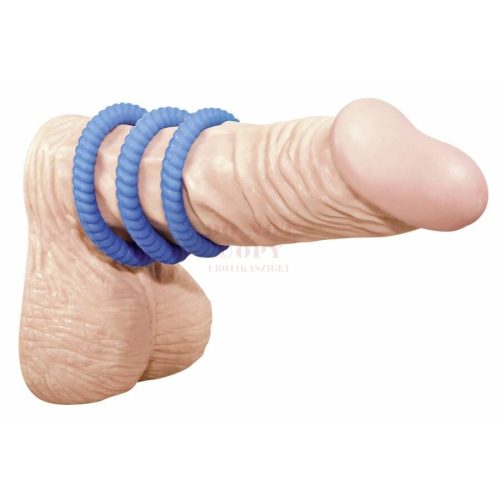 Lust szilikon péniszgyűrű trió - kék