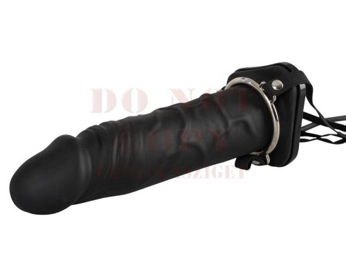 Felcsatolható pumpálható üreges fekete dildó