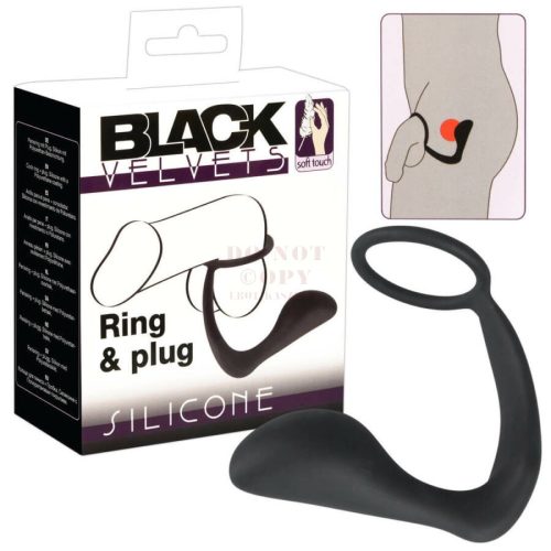 Black Velvet prosztataizgató péniszgyűrűvel