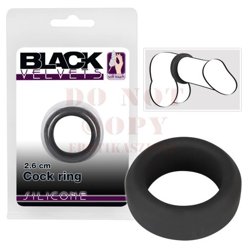 Black Velvet vastagfalú fekete péniszgyűrű - 2,6cm