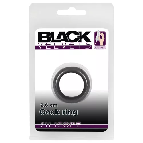 Black Velvet vastagfalú fekete péniszgyűrű - 2,6cm