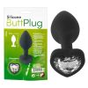 You2Toys fehér köves anál plug - fekete