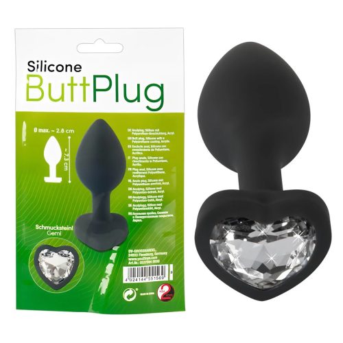 You2Toys fehér köves anál plug - fekete
