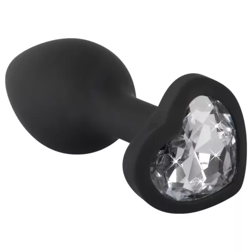 You2Toys fehér köves anál plug - fekete