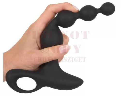 Tölthető anál vibrációs füzér - Black Velvet