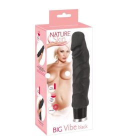 Bőrtapintású vibrátor fekete - Nature Skin