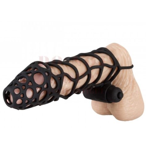 Szilikon rácsos vibrációs péniszköpeny