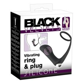 Black Velvet szilikon akkus prosztata vibrátor péniszgyűrűvel   Black Velvet szilikon akkus prosztata vibrátor péniszgyűrűvel