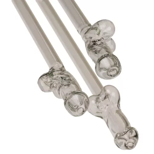 Áttetsző pénisz üveg szívószál - Straw Willy