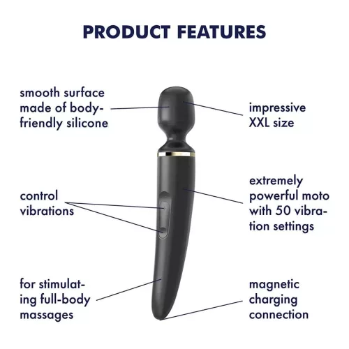 Satisfyer Woman Wand tölthető masszírozó - fekete