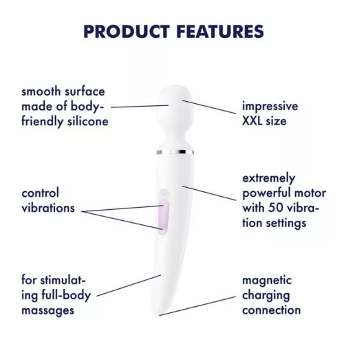 Satisfyer Woman Wand tölthető masszírozó - fehér