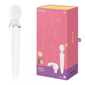 Satisfyer Double Wand okos tölthető masszírozó - fehér