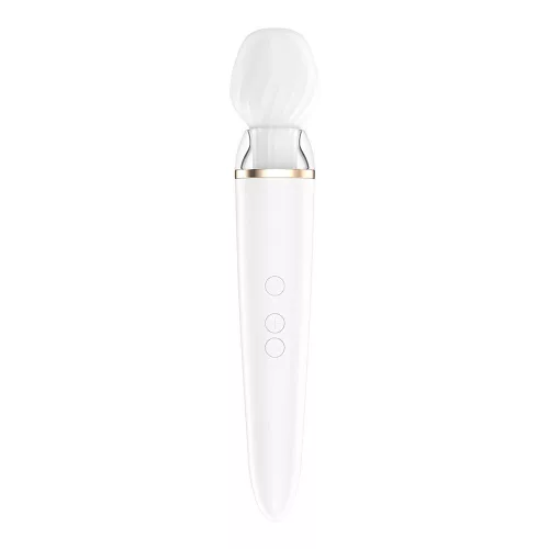 Satisfyer Double Wand okos tölthető masszírozó - fehér