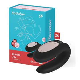 Tölthető okos vízálló fekete párvibrátor - Satisfyer Double Joy   Tölthető okos vízálló fekete párvibrátor - Satisfyer Double Joy