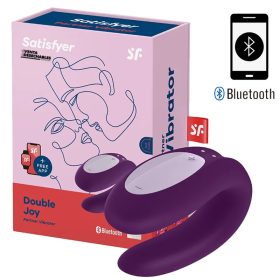 Tölthető okos vízálló lila párvibrátor - Satisfyer Double Joy   Tölthető okos vízálló lila párvibrátor - Satisfyer Double Joy