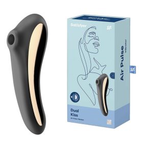 Satisfyer Dual Kiss hüvelyi és csiklóvibrátor - fekete Satisfyer Dual Kiss hüvelyi és csiklóvibrátor - fekete