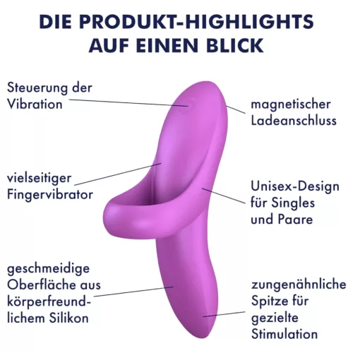 Satisfyer Bold Lover - akkus, vízálló pink ujj vibrátor