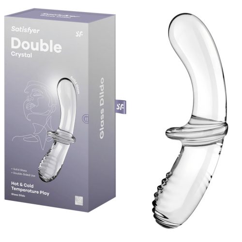 Satisfyer double crystal dildo- kétvégű üveg dildó