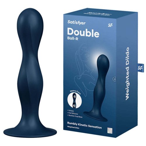 Satisfyer Double Ball - tapadókorongos dildó súlyokkal