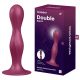 Satisfyer Double Ball - piros tapadókorongos dildó súlyokkal
