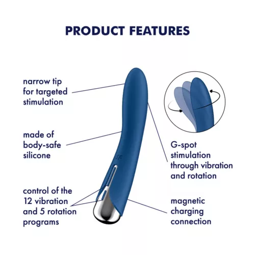 Satisfyer Spinning Vibe 1 forgó vibrátor - kék
