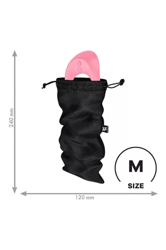 Satisfyer Treasure Bag - diszkrét fekete tároló táska - közepes 