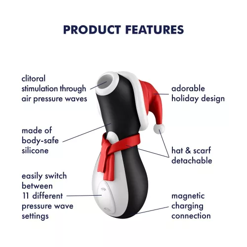 Satisfyer Pro Penguin léghullámos csiklóizgató - Limitált Karácsonyi kiadás