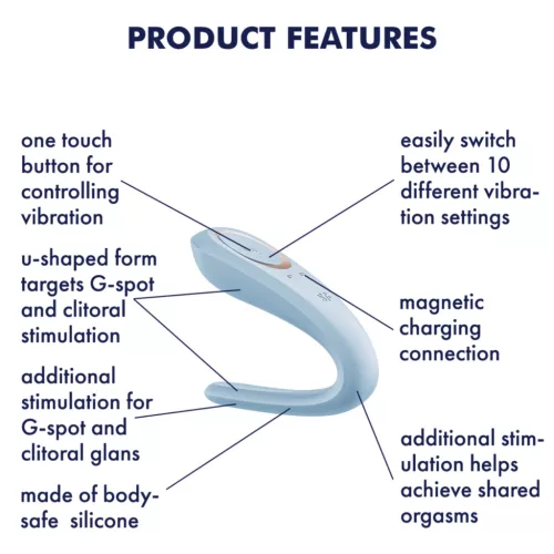 Satisfyer Double Classic - kék párvibrátor