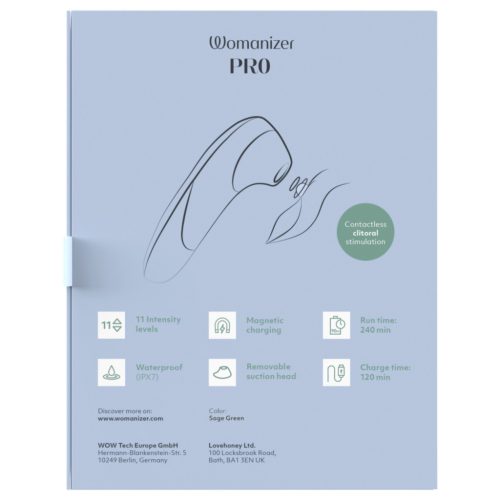 Womanizer Pro léghullámos csiklóizgató vibrátor - zöld