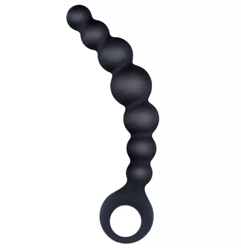 Arse Beads szilikon fekete anál füzér - 18 cm