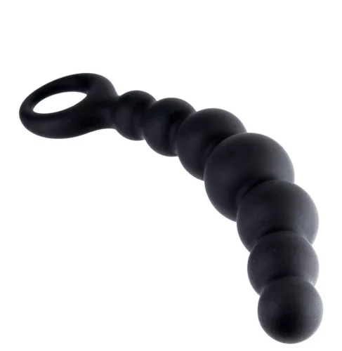 Arse Beads szilikon fekete anál füzér - 18 cm